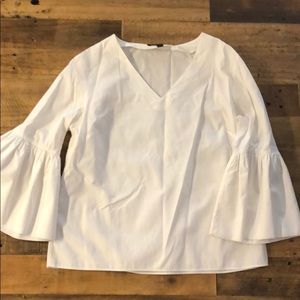 Banana Republic white bell sleeve blouse